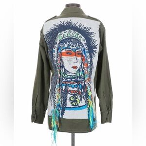 FORTE COUTURE Limited Edition Magnolia Pearl Style Boho Luxury Designer Shacket